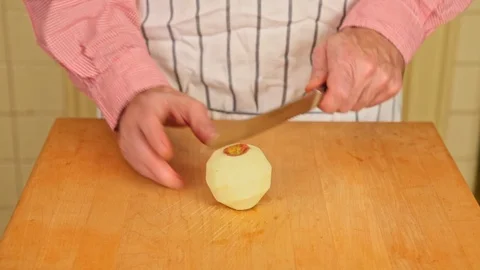 Slicing an Apple Stock Footage 126655238