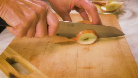 Slicing an apple Stock Footage 162131320
