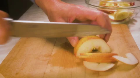 Slicing an apple Stock Footage 162131338