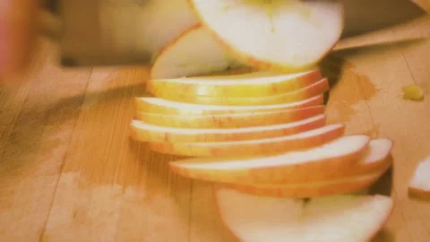 Slicing an apple Stock Footage 162131968