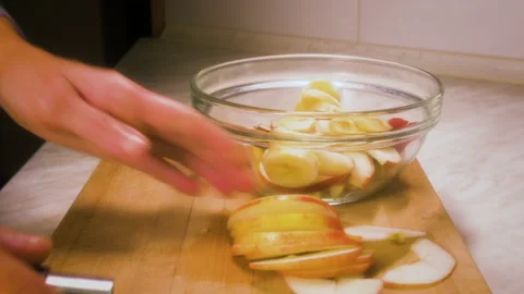 Slicing an apple Stock Footage 162131978