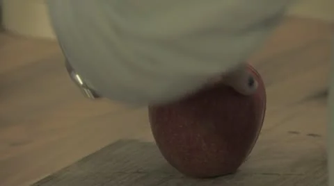 Slicing an apple S LOG pro res 1080p Stock Footage 18192928