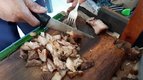 Slicing Bacon Stock Footage 237155620