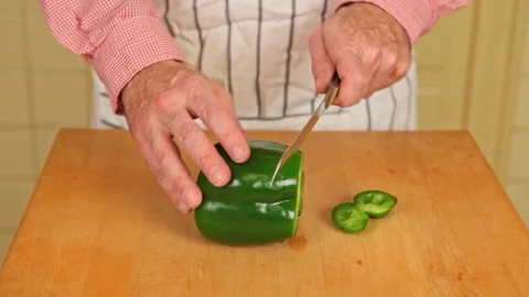 Slicing Bell Pepper Stock Footage 126655155