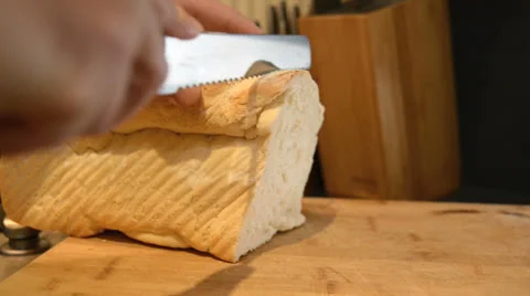 Slicing Bread Stock Footage 26378679