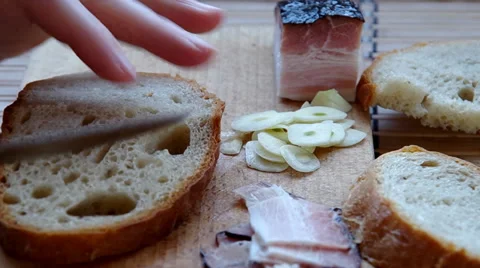 Slicing bread Stock Footage 36782612