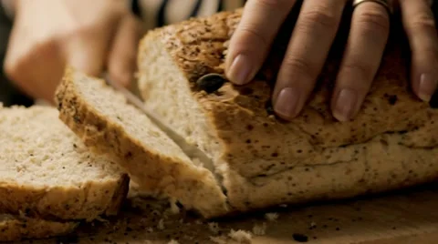 Slicing Bread Tracking Stock Footage 10925832