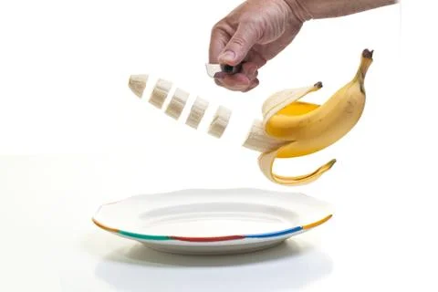 Slicing up breakfast Stock Photos