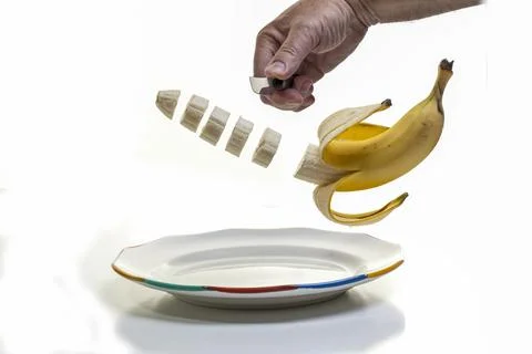Slicing up breakfast Foto stock