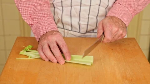 Slicing Celery Stock Footage 126655161