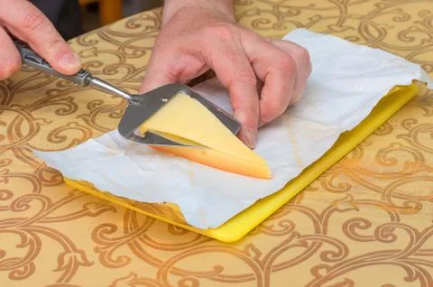 Slicing cheese Close-up Stock Photos