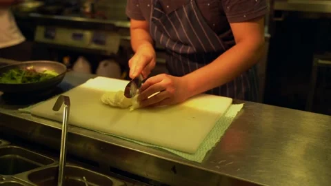 Slicing cheese Stock Footage 155198340