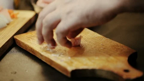 Slicing chicken breast Stock Footage 98361458