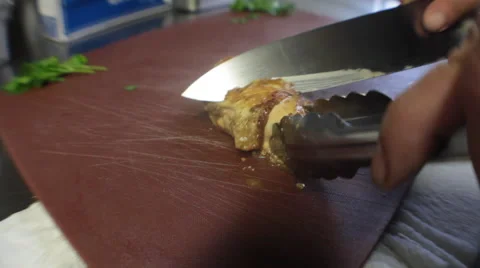 Slicing Chicken Stock Footage 41919788