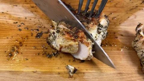 Slicing Chicken Stock Footage 318699922