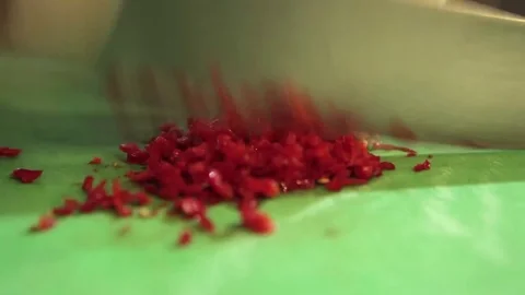 Slicing chili pepper Stock Footage 75275958