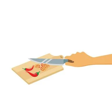 Slicing chili vector illustration concept design template Stock Illustration