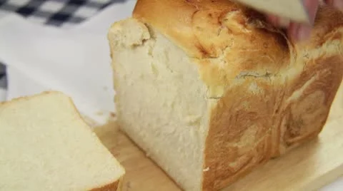 Slicing Crusty Bread 2 Stock Footage 8920744