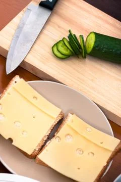 Slicing cucumber Stock Photos