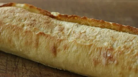 Slicing French Bread Stock Footage 22794215