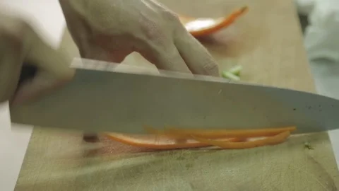 Slicing fresh carrots Stock Footage 88440833