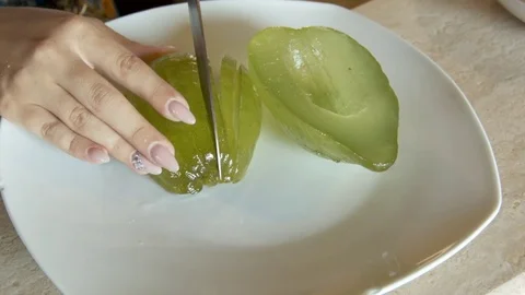 Slicing fresh cedar Stock Footage 77599243