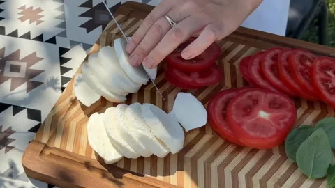 Slicing Fresh Ingredients Stock Footage 312945931