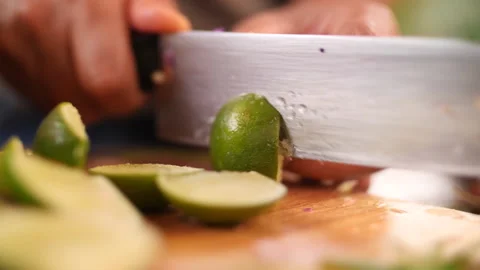 Slicing Fresh Lime Close Up, HD Stock Footage 148189188
