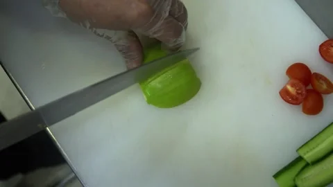 Slicing Fresh Vegetables Video stock 318303631