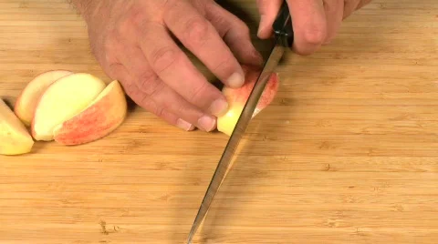 Slicing Gala Apple Video stock 533693
