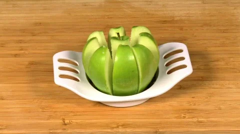 Slicing a Green Apple Stock-Footage 523057