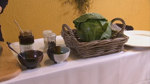 Slicing a green apple Video stock 88026426