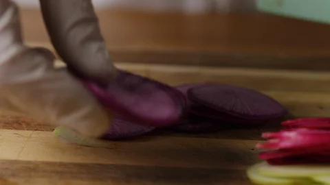 Slicing horseradish macro shot, preparing ingredients for lemonade Stock Footage 128484181