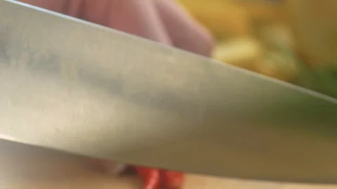 Slicing Hot Peppers Stock Footage 94123951