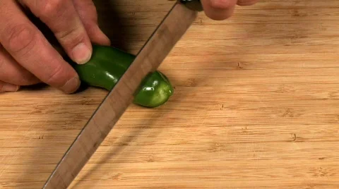 Slicing a Jalapeno  Stock-Footage 523038