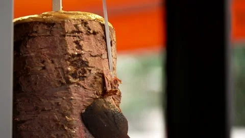 Slicing kebab Stock Footage 232872835