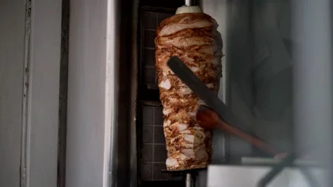 Slicing kebab Stock Footage 232872846