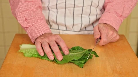 Slicing Lettuce Stock Footage 126655170