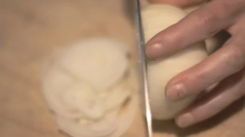 Slicing an onion Stock Footage 36083946