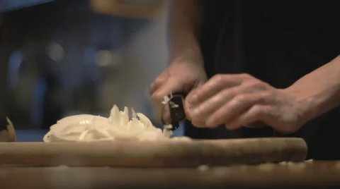 Slicing an onion Stock Footage 36087802