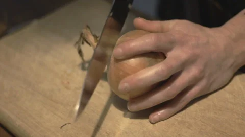 Slicing an onion Stock Footage 36088257