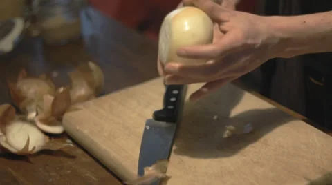 Slicing an onion Stock Footage 36088711