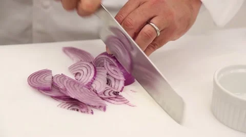 Slicing onion Stock Footage 46531497