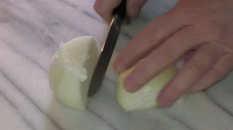 Slicing up an Onion Stock Footage 46688493