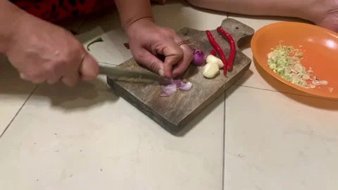 Slicing onion Stock Footage 219448062
