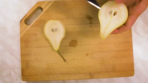 Slicing a pear Stock Footage 162127306