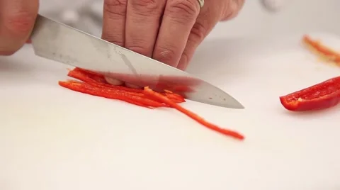 Slicing pepper Stock Footage 46531580