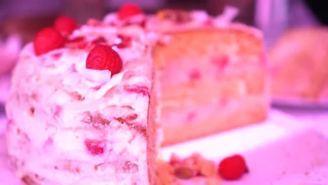 Slicing a piece of a cake Stock Footage 232763758