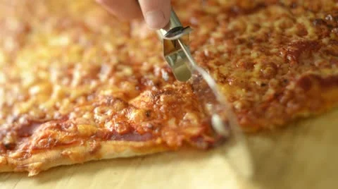 Slicing Pizza Stock Footage 12591029
