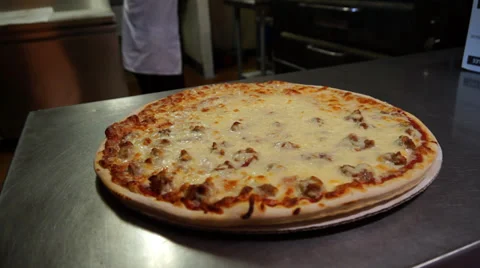 Slicing Pizza Stock Footage 36949294